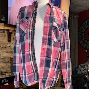 Plugg Vibrant Plaid Button Down Shirt